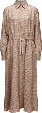 Herno Silk Shirt Waist Belt Midi Dress
