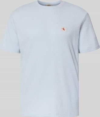 Calvin Klein Jeans Regular Fit T-Shirt mit Logo-Patch in Hellblau, Gr&ouml;&szlig;e XXL