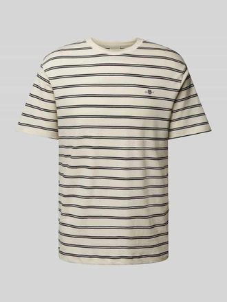GANT T-Shirt mit Label-Stitching in Offwhite, Gr&ouml;&szlig;e XL