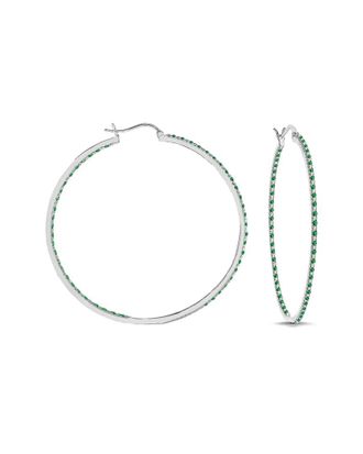 Genevive Plated Cz Inside Out Hoops