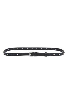 Altuzarra Studded Skinny Belt in Black/Crystal at Nordstrom, Size Small