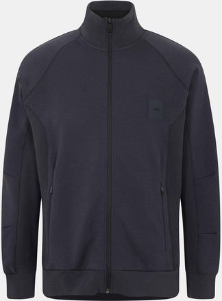 HUGO BOSS Mens Zipped Pocket Funnel Neck Raglan Sleeve Sweatshirt in Dark Blue - Size 5XL