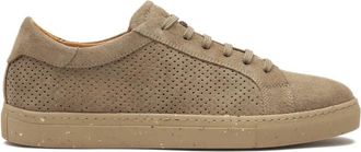 Kazar Taupe sneakers met perforaties op het bovenwerk - Heren - Sneakers - Beige - 42 EU - Su&egrave;de - Schoenen