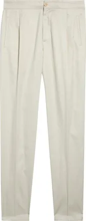 Isaia Single Pleat Cotton Pants in Bianco Perla at Nordstrom, Size 52