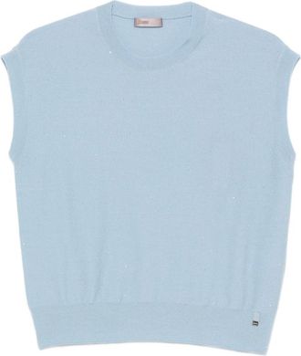 Herno Wool Polyamide Sweater - Dames - Ronde hals truien - Blauw - L - Wol - Truien & Vesten