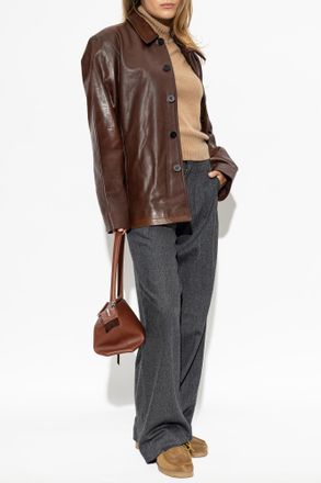 STUDIO NICHOLSON Leather Jacket Landau, Womens, Brown