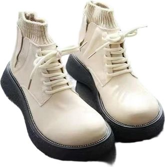 Generic QXDZSW Women Wide Head Round Head Short Boots Waterproof Plush Warm Woolen Yarn Mouth Womens Shoes Ugly Cute Shoes Women