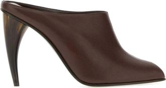 Alexander McQueen Alexander McQueen, Heeled Mules, female, Brown, Size: 11 US Horn Heel Mule