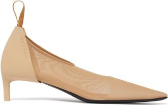 Courr&egrave;ges 35mm Diving mesh pumps - women - Leather/Leather/Mesh - 40 - Neutrals