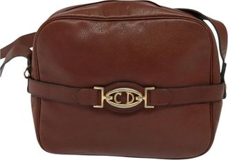 Dior Cd Brown Leather Shoulder Bag (Pre-Owned)