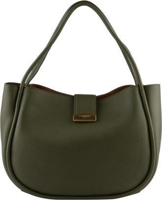 Pourchet Liane Satchel Tas - Dames - Schoudertassen - Groen - ONE Size - Leer - Tassen