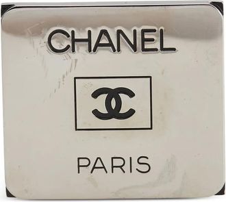 Chanel 1997 Palladium vergulde email broche - Zwart