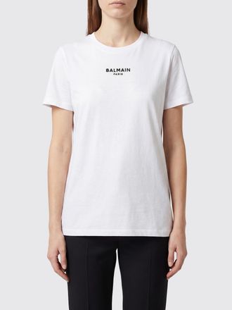 Balmain T-shirt slim fit in cotone con logo a contrasto