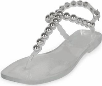 Jeffrey Campbell Womens Plated Sandal In Clear Silver