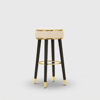 Les Tendances Taburete De Bar Acolchado En Pu Y Metal London - Blanco