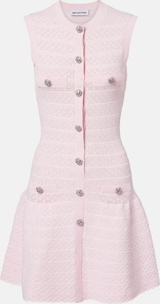 Self Portrait Embellished pointelle minidress