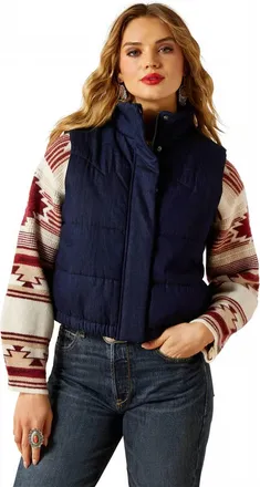 Ariat Western Swirls Vest In Denim