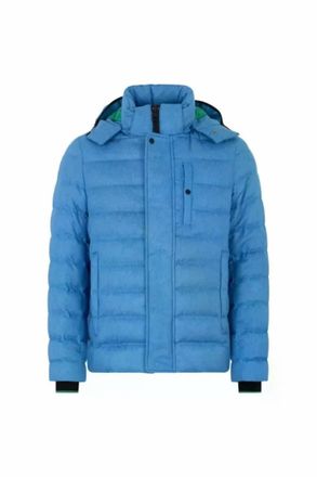 Herno Mens Quilted Hooded Jacket In Turquoise