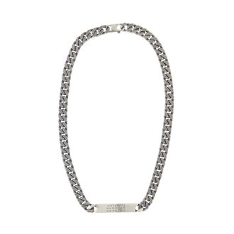 Maison Margiela Minimal Logo Necklace - Metal - Silver