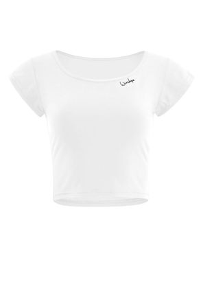 Winshape Crop-Top WINSHAPE AET137LS, Damen, Gr. XXL, weiss (ivory), 85% Polyester, 15% Elasthan, Rundhals, Tops Crop-Top, Functional Light and Soft Cropped