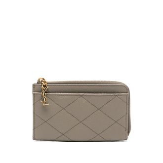 Saint Laurent Cassandre Diamond-quilted Card Holder