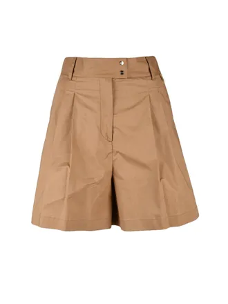 Herno Beige Cotton Elastane High Waist Bermuda Shorts