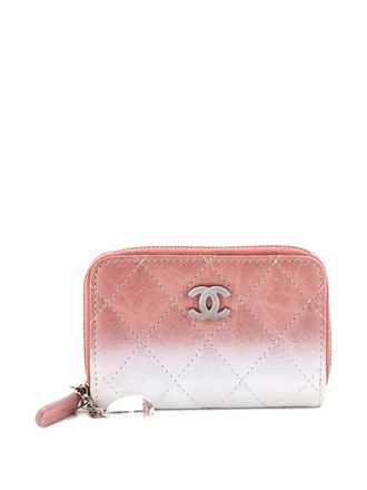 Chanel CC Zip Coin Purse Ombre Quilted Calfskin small wallets - women - Calf Leather - One Size - Pink