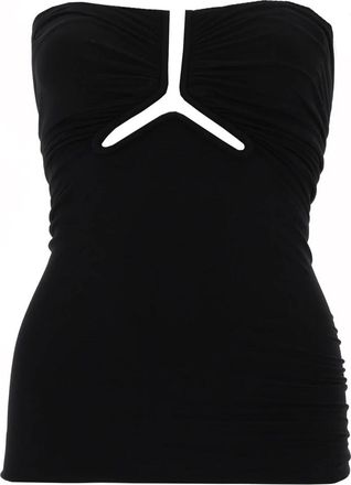 Rick Owens Alannah Prong Bustier - Dames - Tops zonder mouwen - Zwart - S - Leer - Tops