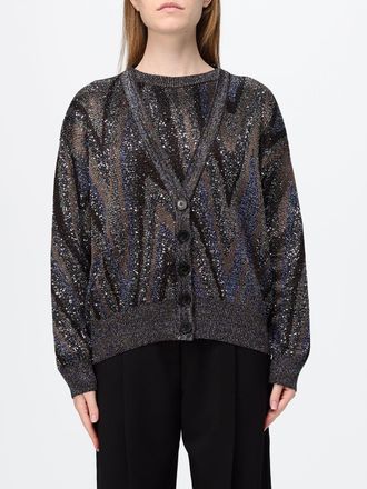 Missoni Zig-Zag Lurex Cardigan with a V-neck and button closure