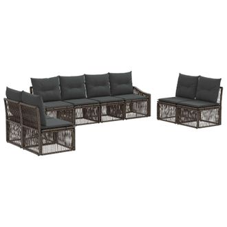 vidaXL Conjunto De Sof&aacute;s De Jard&iacute;n 8 Pcs Gris Rat&aacute;n Sint&eacute;tico Vidaxl