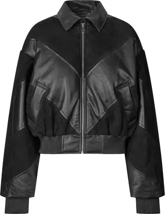 Rotate Panelled Leather Jacket