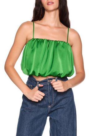 Susana Monaco Bubble Crop Satin Camisole in Shamrock at Nordstrom, Size X-Large