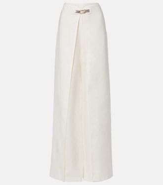Ralph Lauren Collection Imann pleated linen wide-leg pants