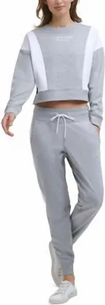 Calvin Klein Performance Colorblocked Sweatshirt In Pearl Gray Heather