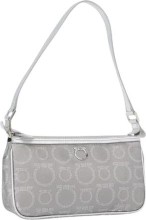 Ferragamo Pre-owned Plastic Schoudertas - Dames - Vintage Schoudertas - Grijs - ONE Size - Leer - Vintage