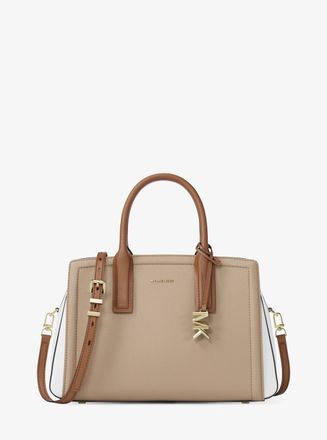 Michael Kors Laila Medium Color-Block Pebbled Leather Satchel