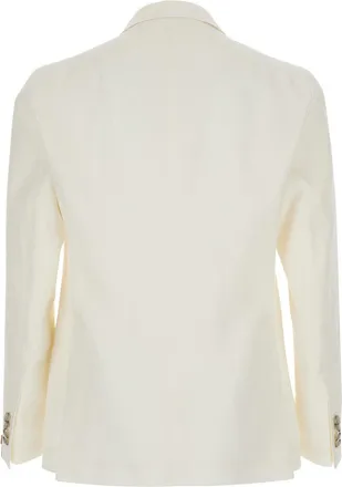 Tagliatore Mens Jacket Montecarlo Double-Breasted White Linen Blazers