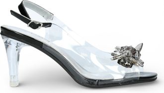 Laura Vita Laura Vita Womens Womens Mira 01 Clear Black Slip-On Cinderella Heel Sandals - Size EU 41