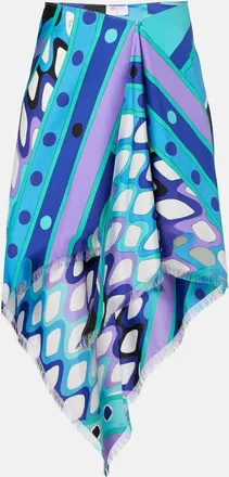 Pucci Gonna midi Vivara in twill di seta