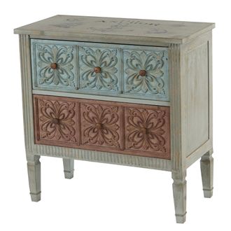Hhg Hhg - C&oacute;moda Aveiro Aparador Mueble Shabby Look, Vintage, 80x79x40cm