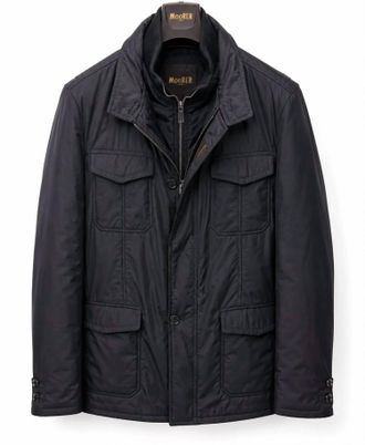 Moorer Mens Famas Polyester Coat In Black