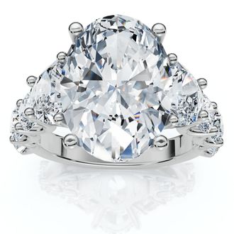 Pompeii3 Certified 7 1/2Ct Laura Diamond Engagement Ring (5Ct Center) 14k Gold Lab Grown