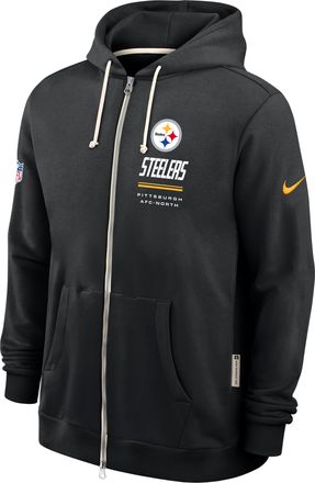 Nike Pittsburgh Steelers Sideline Standard Issue Nike Mens Dri-FIT NFL Full-Zip Hoodie in Black | 03AV00A7L-JK9