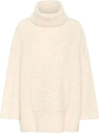 Part Two Birch Melange Poncho Stijlvol Comfortabel Gelaagdheid - Dames - Coltruien - Beige - XL - Wol - Truien & Vesten