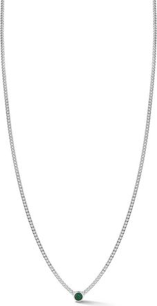 Sphera Milano Cubic Zirconia Curb Chain Necklace in Silver at Nordstrom Rack