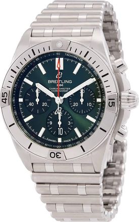Breitling Chronomat B01 42 Chronograph Automatic Green Dial Mens Watch AB0134101L2A1