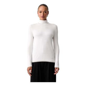 Liu Jo Coltrui met Lurex-details - Dames - Truien - Wit - Maat: S Viscose