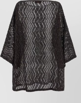 Missoni knit dress zigzag mesh metallic thread