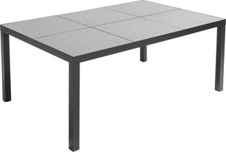 Oviala Mesa de jard&iacute;n de 10 plazas de aluminio y cer&aacute;mica gris