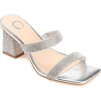 Journee Collection Shandee Heeled Sandal in Silver at Nordstrom Rack, Size 6